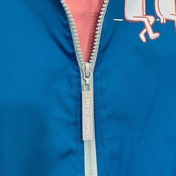 Strange Planet Nathan Pyle Alien Bubbles Blue and Pink Bomber Windbreaker Jacket - Picture 9 of 12